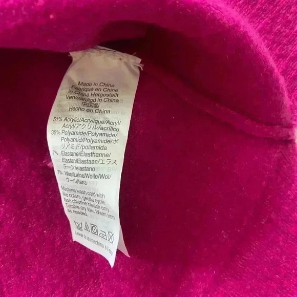 J Crew Hot Pink Wool Knit Crew Neck Womens Sweater sz M - Picture 5 of 11
